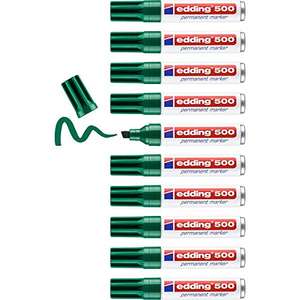 10 x Edding 500 verde 7mm biselado