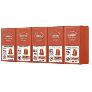 100 cápsulas café Espresso, tueste claro, compatibles con Nespresso