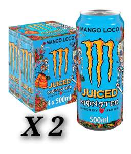 (2 Packs de 4 latas 500ml) Monster Bebida Energética Mango Loco (4.74€ pack de 4)