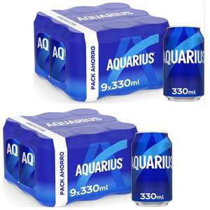 2 x Aquarius Limón Bebida Funcional con Sales Minerales, Baja en Calorías, 9 x 330 ml [Unidad 0'60€]