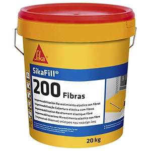 20 Kg. SikaFill 200 Fibras, Rojo teja, Pintura acrílica con fibras de vidrio para impermabilización de cubiertas