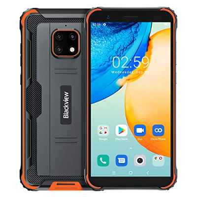 【2021】IP68 Móvil Resistente Blackview BV4900 Pro, Android 10 4G Telefono Antigolpes, 4GB RAM 64GB ROM Extensión 256GB, Pantalla 5.7", Cámara Impermeable 5MP+13MP, NFC Dual SIM, Batería 5580mAh Naranja