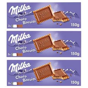 3 x Milka Choco Biscuits Galletas con Chocolate con Leche de los Alpes 150g [Unidad 1'48€]