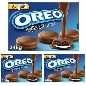 3 x Oreo Bañadas Galletas de Cacao Rellenas de Crema Sabor Vainilla y Cubiertas de Chocolate con Leche 246g [Unidad 1'78€]