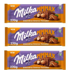 3x2 Milka MMMAX 3 Tabletas Grandes de Chocolate con Leche de los Alpes con Almendras Enteras Tostadas 270g/tableta (sale a 2,15€ la unidad)