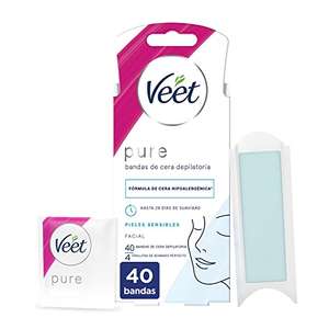 40 Bandas faciales Veet de cera fría depilatoria