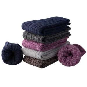 5 pares de calcetines de lana gruesos para clima frío