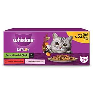 52 Bolsitas de 85g Whiskas Tasty Mix / compra recurrente + 20% dto = 11,51€