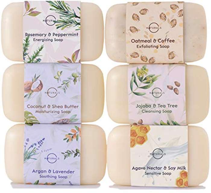 6 pastillas jabón orgánico con aceites esenciales