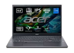 Acer Aspire 5 A515-57 - 15.6" Full HD IPS, i7-1255U, 8 GB RAM, 512 GB SSD, Intel Iris Xe Graphics, Sin SO, Negro, QWERTY Español