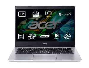 Acer Chromebook 314 CB314-2HT - Ordenador Portátil 14" HD LED (‎Intel Celeron 4020, 8GB RAM, 64GB eMMc, Chrome OS), PC Portátil Color Plata