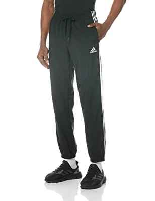 adidas, Aeroready Essentials Elastic Cuff 3-Stripes, Pantalones Deportivos, Blanco Negro, S, Hombre
