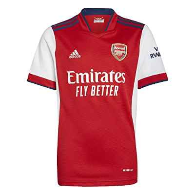 adidas AFC H JSY Y T-Shirt, Unisex Kids, White/Scarlet, 1314
