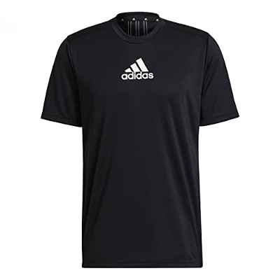 adidas M 3S Back tee T-Shirt, Mens, Black/White, Medium