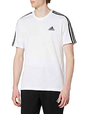 adidas M 3S SJ T T-Shirt, Mens, White/Black, Medium