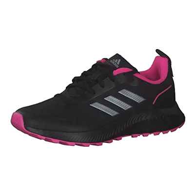 adidas Runfalcon 2.0 TR, Road Running Shoe Mujer, Core Black/Silver Metallic/Screaming Pink, 40 EU