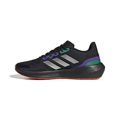 adidas RUNFALCON 3.0 TR, Sneaker Hombre, Core Black/Silver Met./Purple Rush, 44 EU
