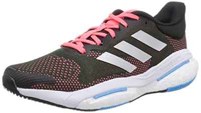 adidas Solar Glide 5 M, Zapatillas Unisex Adulto, Carbon Silver Met Turbo, 45 1/3 EU