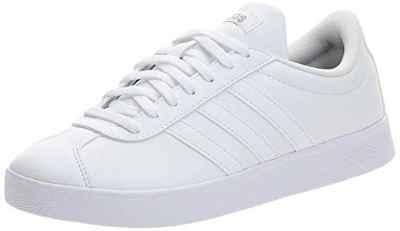 Adidas VL Court 2.0, Sneaker Mujer, Footwear White/Footwear White/Cyber Metallic, 38 2/3 EU