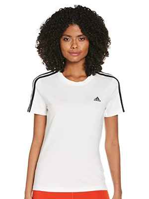 adidas W 3S T T-Shirt, Womens, White/Black, X-Small