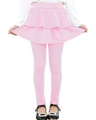 Adorel Leggings con Falda Pantalones Largos para Niñas Pink 7-8 Años (Tamaño del Fabricante 140)