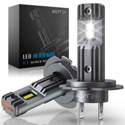 AGPTEK Bombilla H7 LED Coche, H7 LED Canbus Faros delanteros con CSP Chip PLUG & PLAY, 42W 10000 LM, 6000K Blanco Frío, Lámpara IP68 Impermeable, 2 Piezas