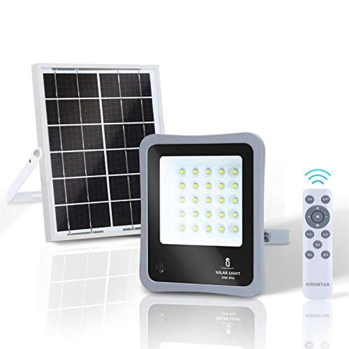 Aigostar Foco proyector LED solar con mando a distancia 30W 6500K