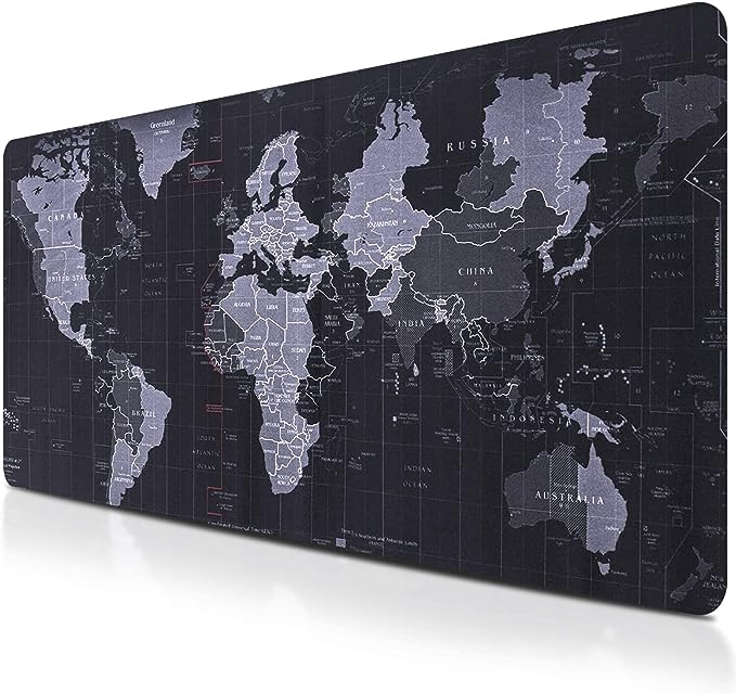 Alfombrilla para videojuegos con mapa del mundo 800 x 300