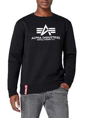 Alpha Basic Sweater Sudadera, Schwarz (Black 03), XL para Hombre