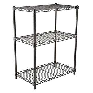 Amazon Basics 3 baldas estrechos, Negro, 34.04 D x 58.9 W x 76.2 H cm