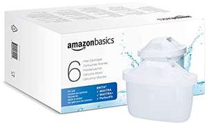 Amazon Basics Cartuchos filtrantes de agua, Paquete de 6, aptos y compatibles con todas las jarras BRITA incl. PerfectFit & Amazon Basic