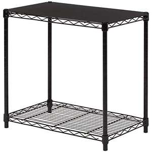 Amazon Basics - Estantería apilable de 2 baldas, Negro, 13.3D x 23.2W x 22.2H cm