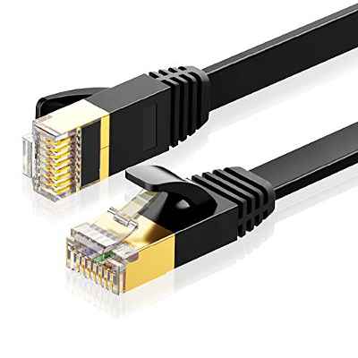 Amazon Brand - Eono Cable de Red Cat 7, Cable Ethernet Network LAN 10Gigabit 600MHz SFTP con Conector RJ45 Oro LAN Compatible con PS5, Xbox, PC, TV, Router, Switch, Cat 6 (White, 5M/16FT)