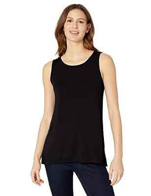 Amazon Essentials Camiseta de Tirantes con Vuelo Mujer Talla Grande, Negro, XL