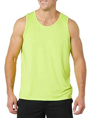 Amazon Essentials Camiseta Tech de Tirantes en Tejido Elástico Hombre, Verde Lima, M