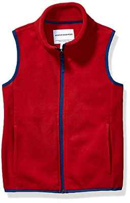 Amazon Essentials Chaleco de Forro Polar Niño, Rojo, 3 años