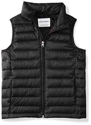 Amazon Essentials Chaleco Plumífero Plegable y Ligero, Resistente al Agua Niño, Negro, 8 años