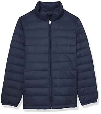 Amazon Essentials Chaqueta Plumífera Plegable, Resistente al Agua y Ligera Niño, Azul Marino, 4-5 años