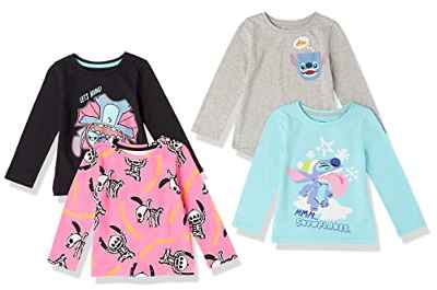 Amazon Essentials Disney | Marvel | Star Wars | Frozen | Princess Camisetas de Manga Larga (Previamente Spotted Zebra) Niñas Grandes, Pack de 4, Multicolor, 10 años