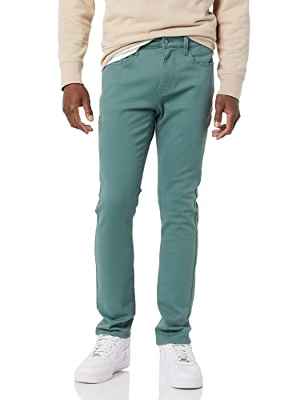 Amazon Essentials Pantalón Vaquero Elástico de Ajuste Ceñido Hombre, Verde Salvia, 32W / 29L