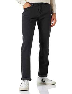 Amazon Essentials Pantalón Vaquero Elástico de Ajuste Deportivo Hombre, Negro Efecto Lavado, 38W / 32L