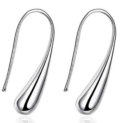 Amazon marca HIKARO 925 pendientes de plata joyería de moda gotas gotas de agua pendientes de gota de lluvia para mujeres regalos del Día de San Valentín