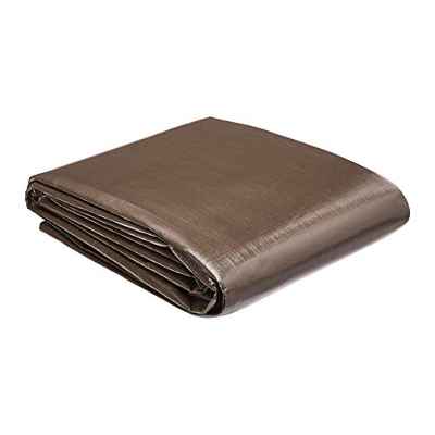 AmazonCommercial - Lona impermeable de poliéster multiusos, 3 x 3,65 m, 0,254 mm de espesor, marrón y plateado, pack de 2 unidades