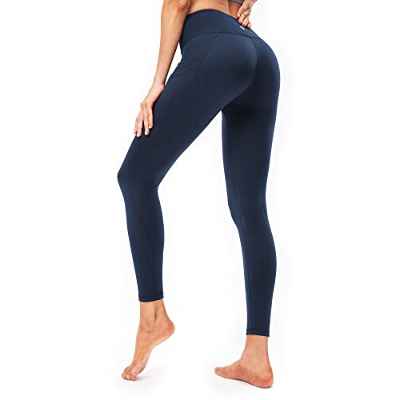 AMZSPORT Leggings de Mujer con Forro Polar, Pantalones Térmicos con Bolsillos, Mallas Deportivas de Invierno de Cintura Alta para Yoga, Correr, Fitness