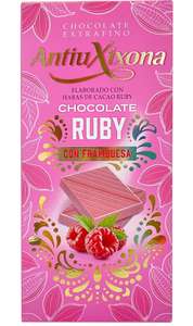 Antiu Xixona Chocolates Premium - Chocolate Ruby con Frambuesa - Sabor Suave y Tierno - Receta Original - Textura Cremosa - Tableta de 100g