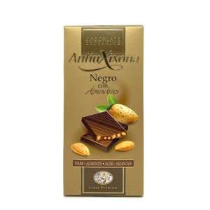 Antiu Xixona Premium - Chocolate Negro con Almendras 125gr - Gran Aroma y Sabor Equilibrado - Receta Original - Sin gluten