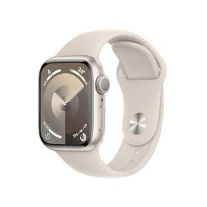 Apple Watch Series 9 [GPS] Smartwatch con Caja de Aluminio en Blanco Estrella de 41 mm y Correa Deportiva Blanco Estrella