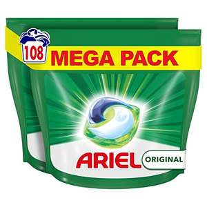 Ariel All-in-One Detergente Lavadora Liquido en Capsulas/Pastillas, 108 Lavados (2x54)