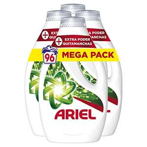 Ariel Detergente Lavadora Liquido, 96 Lavados (4x24), Jabon Quitamanchas