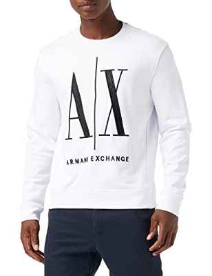 Armani Exchange Icon Sweat Sudadera, Blanco (White 1100), X-Large para Hombre